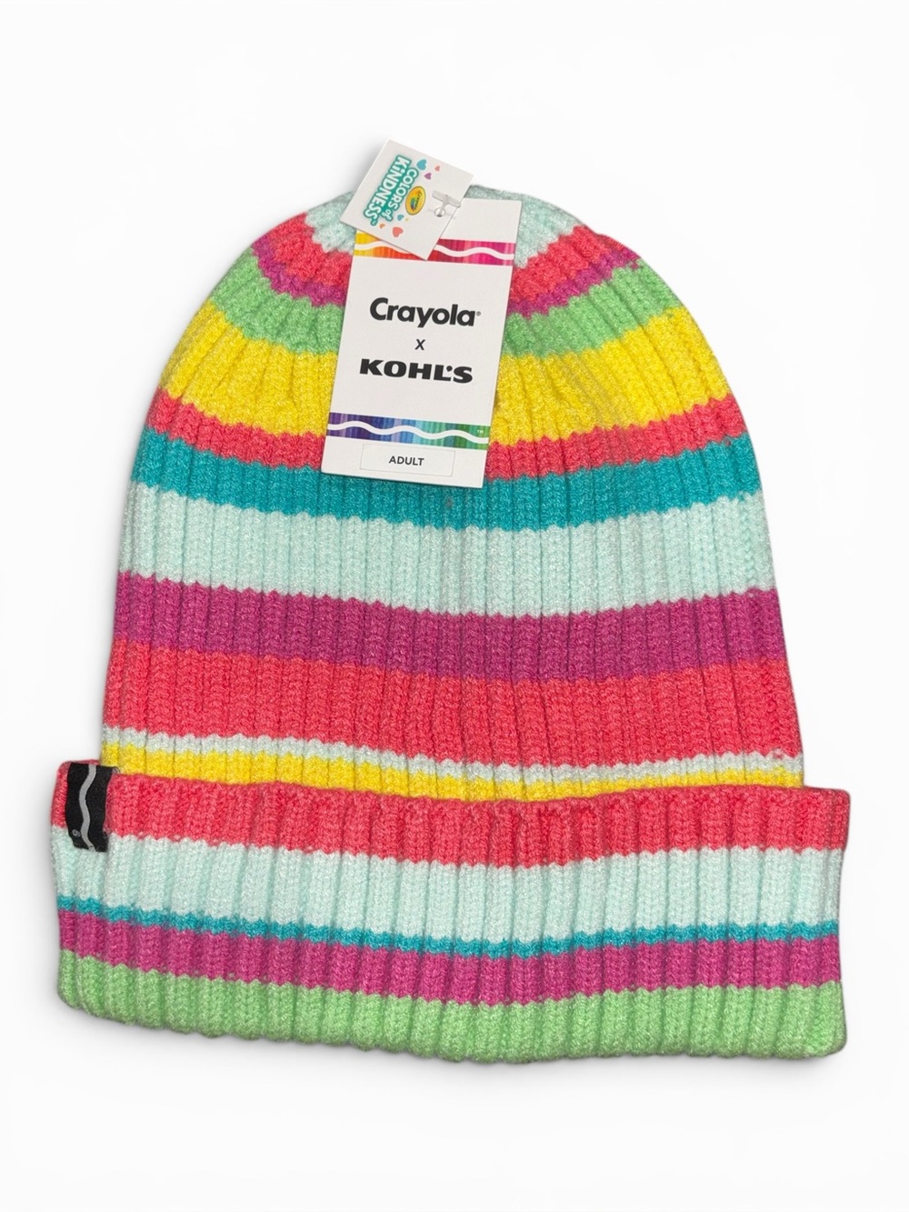 Crayola x Kohl's Limited-Edition Beanie Multicolor Striped Knit Pattern